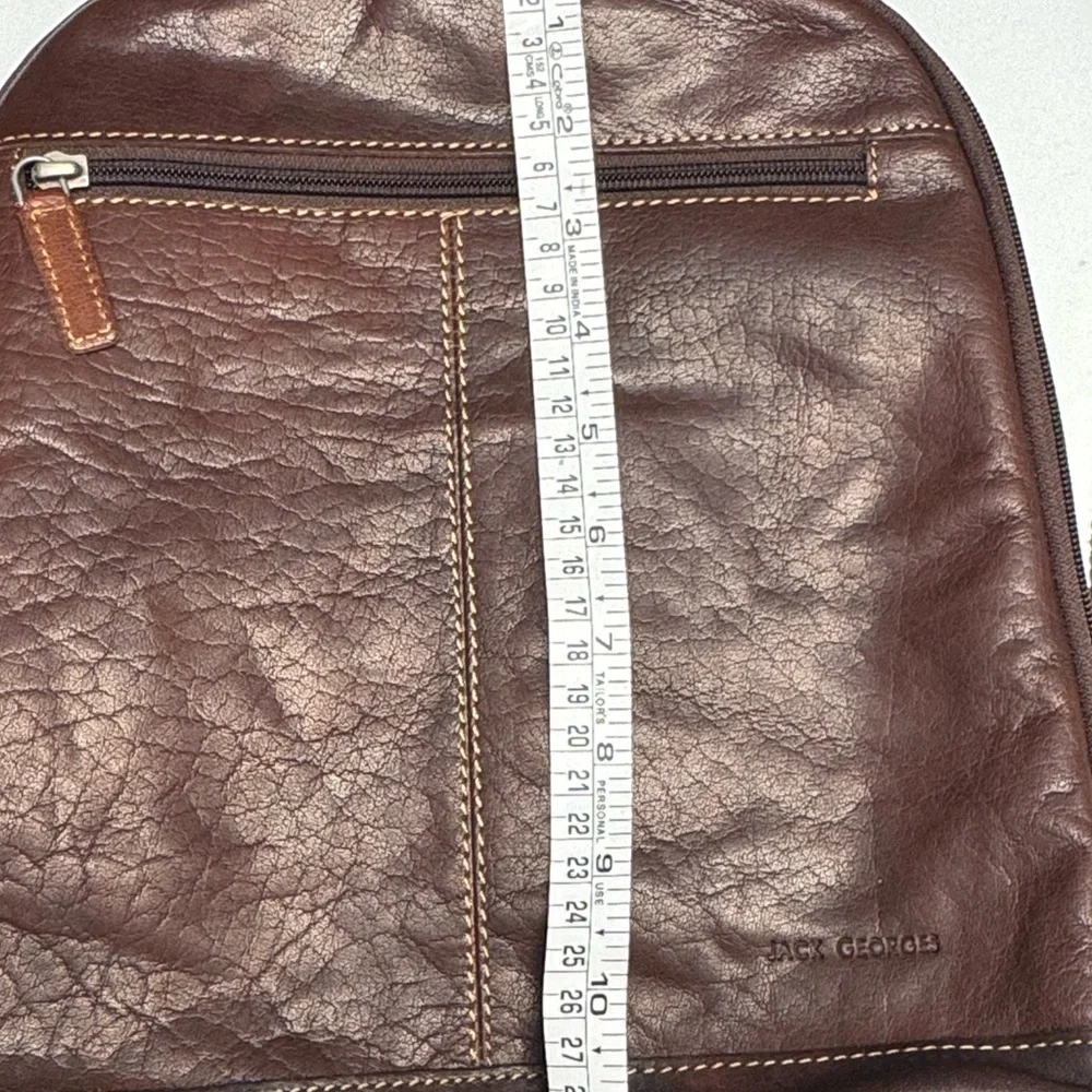 Jack Georges Brown Leather Backpack‎